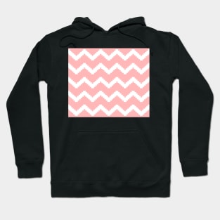 Zigzag geometric pattern - pink and white. Hoodie